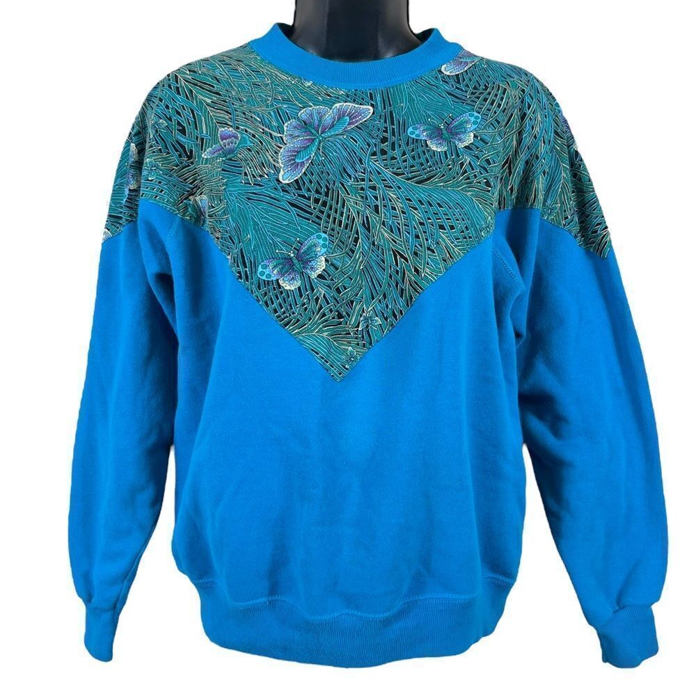 Vintage Blue Butterfly Sweatshirt